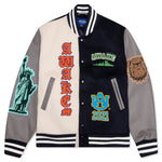 Awake Chenille Patches Varsity Jacket - Navy Combo