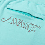 Awake Classic Outline Logo Paneled Embroidered Sweatpants - Teal