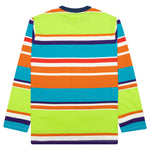 Awake Embroidered Logo L/S Striped Tee - Lime Green
