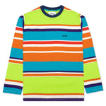 Awake Embroidered Logo L/S Striped Tee - Lime Green