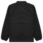 Awake Faux Fur Leopard Lined Coaches Jacket - Black