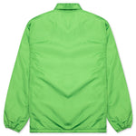 Awake Faux Fur Leopard Lined Coaches Jacket - Green