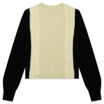 Contrast Panel Wool Cardigan - Ivory/Black