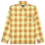 Contrast Stitch Flannel - Yellow/Brown
