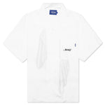 Dice Printed Rayon Camp Shirt - White