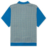 Knit Crochet S/S Button Down - Blue/Multi