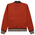 Melton Wool Chenille Logo Varsity Jacket - Rust