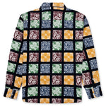Paisley Printed Corduroy Zip-Up Shirt - Black/Multi