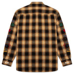 Awake Ombre Plaid Camp Flannel Shirt - Tan