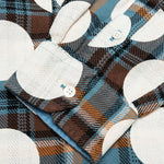 Awake Polka Dot Flannel Shirt - Dusty Blue