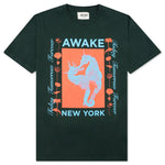 Awake Seahorse Tee - Dark Green