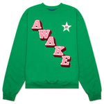 Awake Stacked Logo Crewneck - Green