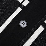 Awake Windowpane Short Sleeve Cardigan - Black/White