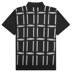 Awake Windowpane Short Sleeve Cardigan - Black/White