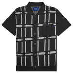 Awake Windowpane Short Sleeve Cardigan - Black/White