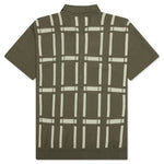Awake Windowpane Short Sleeve Cardigan - Sand/Light Yellow