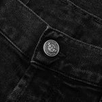 Double Stonewash Ribbed Slim Jeans - Noir Delave