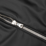 Faux Leather Biker Jacket - Gris Chine