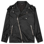 Faux Leather Biker Jacket - Gris Chine
