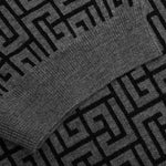Monogram Wool & Linin Polo - Noir/Gris Fonce