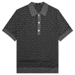 Monogram Wool & Linin Polo - Noir/Gris Fonce