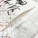 Oversize Graffiti Denim Jacket - Blanc