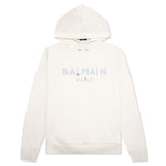 Printed Hoodie - Beige/Bleu Clair