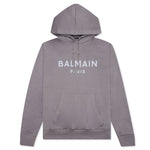 Printed Hoodie - Gris Fonce/Bleu Clair