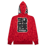 Bape 30th Anniversary Line Camo Shark Full Zip Hoodie - Red