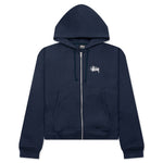 Basic Stussy Zip Hoodie - Navy
