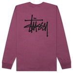 Basic Stussy L/S Tee - Berry