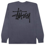 Basic Stussy Pigment Dyed L/S Tee - Indigo
