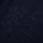 Silk Floral Jacquard Pants - Navy