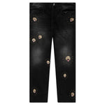 Beaded Sun Wide Jeans - Charcoal Wash