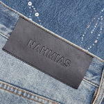 Beaded Wide Jeans - Dark Wash