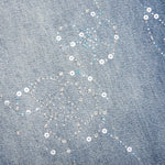Beaded Wide Jeans - Dark Wash
