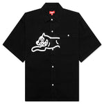 Black Dog S/S Cropped Fit Woven Shirt - Black Caramel