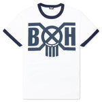 Logo Trim Tee - White/Navy