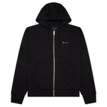 Fleece Zipped Hoodie with Hubert Objects Print- Black