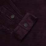 Cobblestone Cord Zip Shirt Jacket - Purple