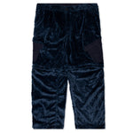 Debossed Paisley Fur Convertible Zip Off Pant - Navy