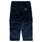 Debossed Paisley Fur Convertible Zip Off Pant - Navy