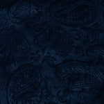 Debossed Paisley Fur Half Zip Shirt - Navy