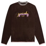 Evil Eyes Polar Fleece Mock Neck Shirt - Chocolate