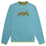 Evil Eyes Polar Fleece Mock Neck Shirt - Light Blue