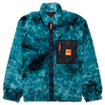 Fully Reversible Zip Front Fur Shirt Jacket - Blue