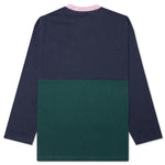Heavyweight Embroidered Paneled Shirt - Navy