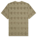 Lightning Head Textured Stripe T-Shirt - Tan