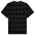 Lightning Head Textured Stripe T-Shirt - Washed Black