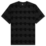Lightning Head Textured Stripe T-Shirt - Washed Black